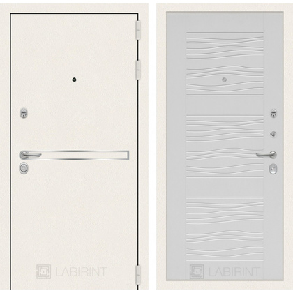 Стальная дверь Лабиринт LINE WHITE 06 (Белое дерево)