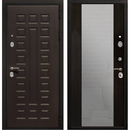 Входная металлическая дверь Премиум 3К с Зеркалом СБ-16 (Венге / Венге)