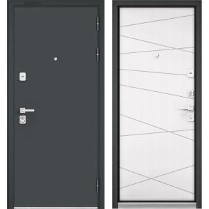 Стальная дверь Бульдорс Premium 90 чёрный шёлк / белый софт 9Р-130