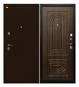 Металлическая дверь Ратибор Оптима 3К орех бренди