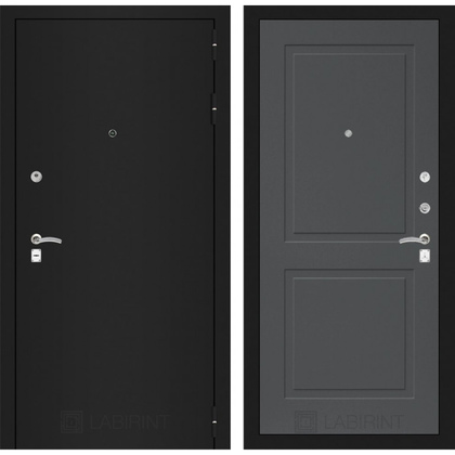 Дверь Лабиринт Classic 11 (Шагрень черная / Графит софт)