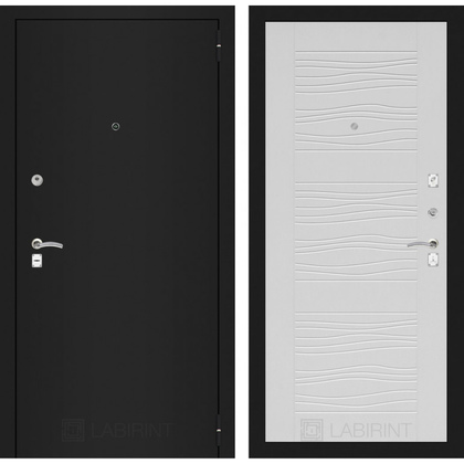 Дверь Лабиринт Classic 06 (Шагрень черная / Белое дерево)