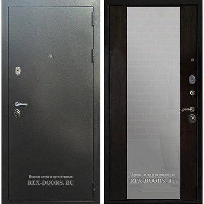 Входная металлическая дверь Рекс 5А СБ-16 с зеркалом (Антик серебро / Венге)
