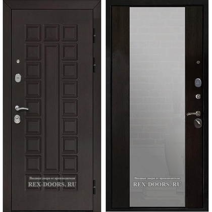 Входная металлическая дверь Рекс Сенатор СБ-16 с зеркалом (Венге / Венге)