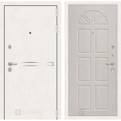 Стальная дверь Лабиринт LINE WHITE 16 (Алмон 28)
