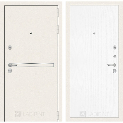 Стальная дверь Лабиринт LINE WHITE 07 (Белое дерево)