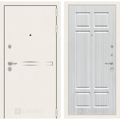 Стальная дверь Лабиринт LINE WHITE 08 (Кристалл вуд)