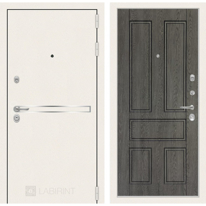 Стальная дверь Лабиринт LINE WHITE 10 (Дуб филадельфия)