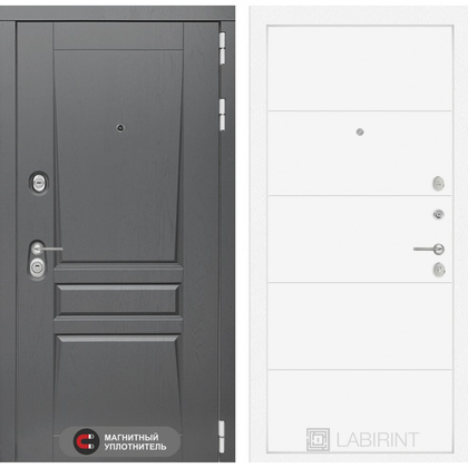 Стальная дверь Лабиринт Платинум 13 (Белый софт)