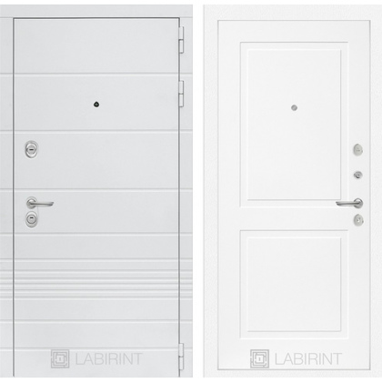 Стальная дверь Лабиринт TRENDO 11 (Белый софт)