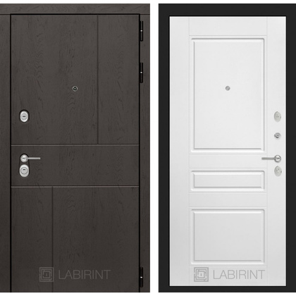 Стальная дверь Лабиринт URBAN 03 (Белый софт)