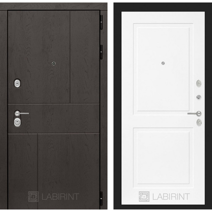 Стальная дверь Лабиринт URBAN 11 (Белый софт)