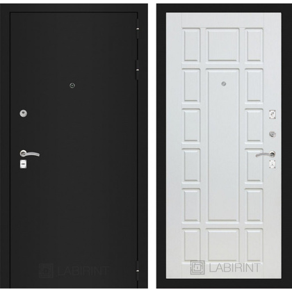 Дверь Лабиринт Classic 12 (Шагрень черная / Белое дерево)