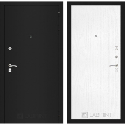 Дверь Лабиринт Classic 07 (Шагрень черная / Белое дерево)