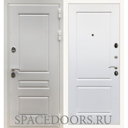 Металлическая дверь REX Премиум H белая ФЛ-117 силк сноу