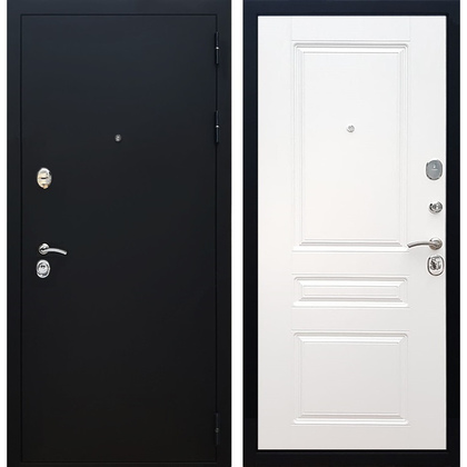 Входная металлическая дверь Рекс 5А ФЛ-243 (Чёрный муар / Белый софт)