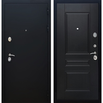Входная металлическая дверь Рекс 5А ФЛ-243 (Чёрный муар / Венге)