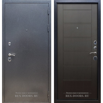 Входная металлическая дверь Рекс 11 (Антик серебро / Венге)