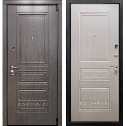 Входная металлическая дверь Рекс Премиум S (Лиственница серая /ФЛ- 243 Лиственница беж)
