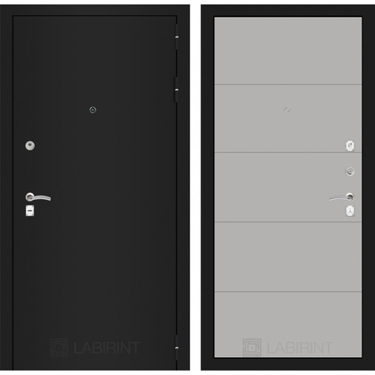 Дверь Лабиринт Classic 13 (Шагрень черная / Грей софт)