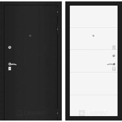 Дверь Лабиринт Classic 13 (Шагрень черная / Белый софт)